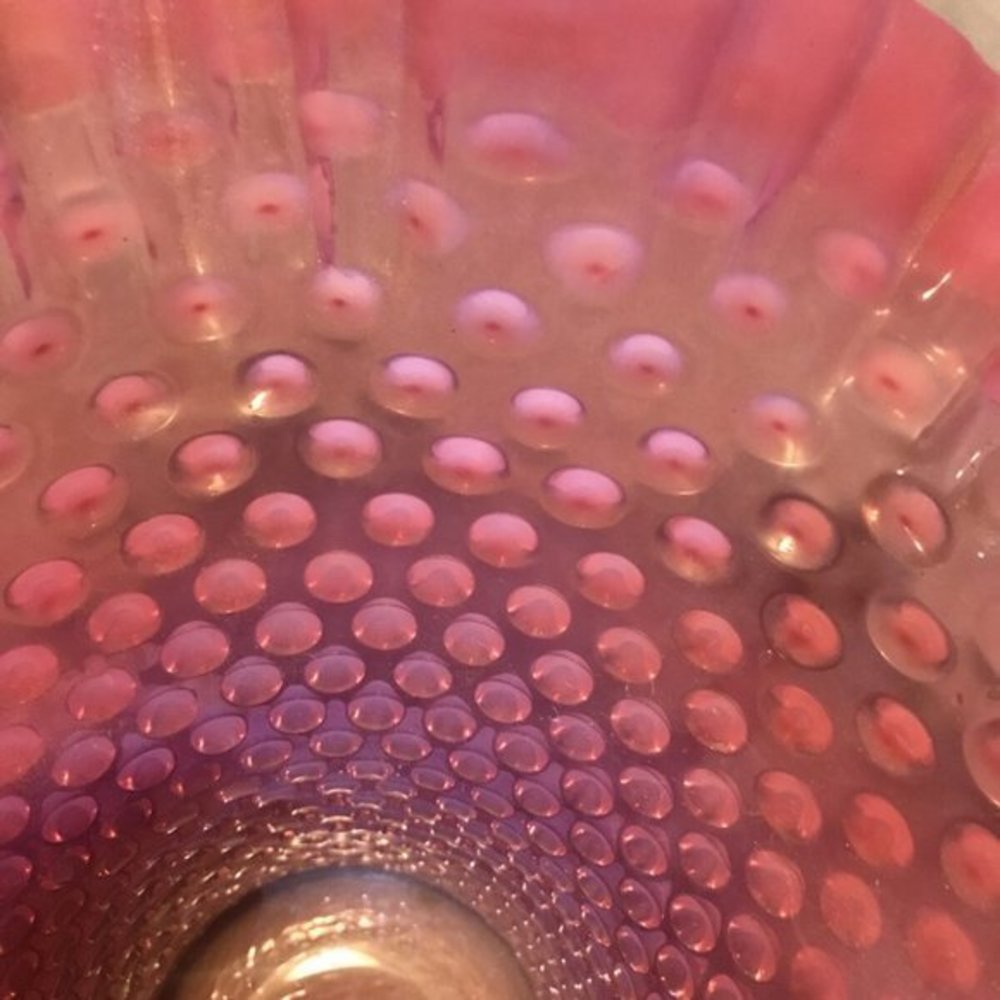 Fenton Cranberry Opalescent Hobnail Large Vase - Picture 3 of 8